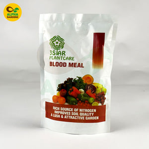 3 Star Plantcare Blood Meal packaging on a white background