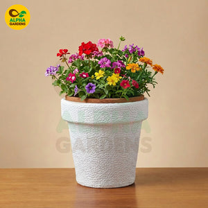 Fiber Planter Pot White for Indoor Plants