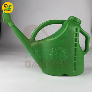 Green watering can with Alpha Gardens 
