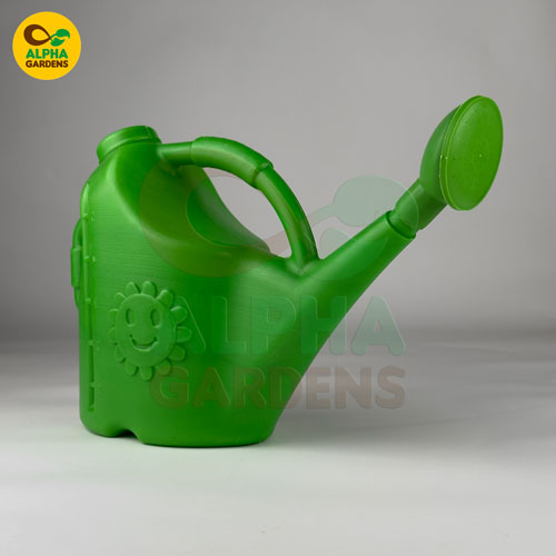 green-watering-can-with-alpha-gardens-logo-on-a-gray-background