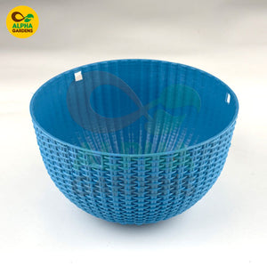 Blue Ratan hanging planters 