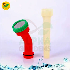 Red garden hose nozzle 