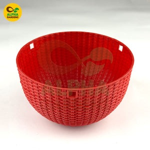 red Ratan hanging planters 