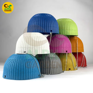 Colorful hanging planters 