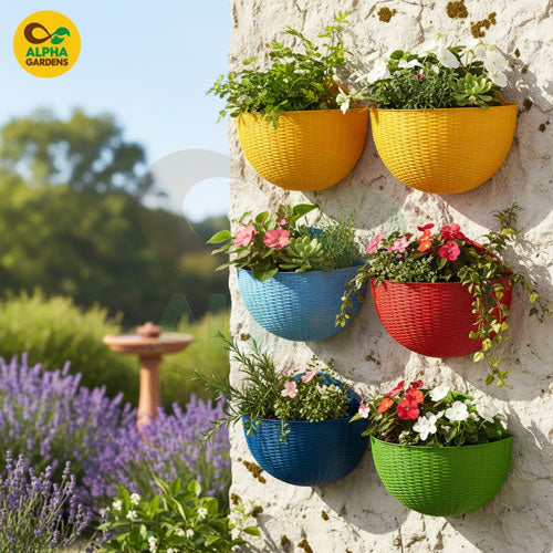 colorful-wall-mounted-planters
