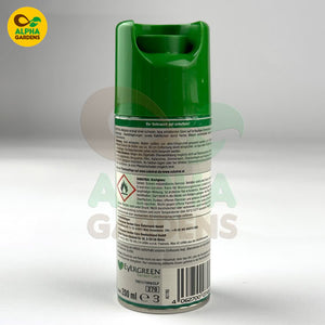 Green spray can with label on a gray background, featuring Alpha Gardens logo.
