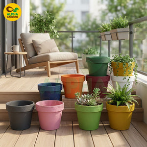 Textured Premium Plastic Planter Pot  for Indoor Plants