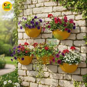 Yellow woven planters 