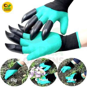 Gardening gloves with clawed fingers 