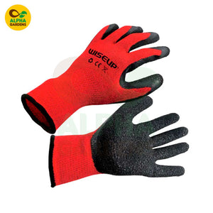 Red and black gardening gloves 